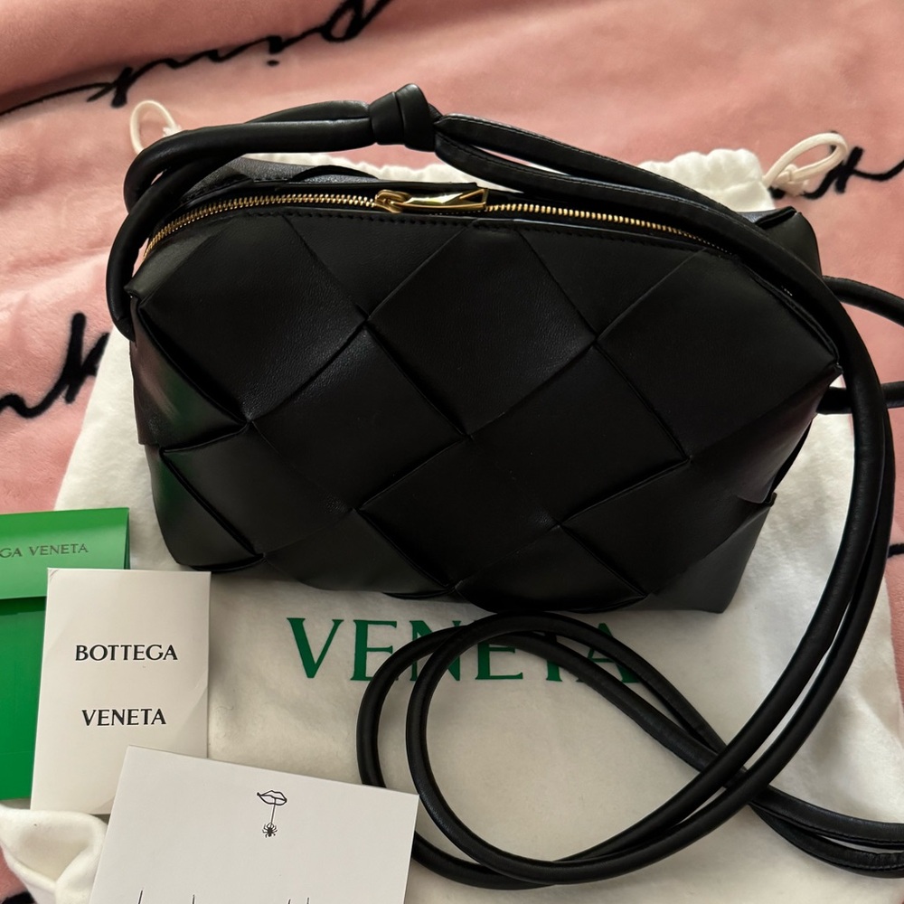 Bottega Veneta Black Leather Crossbody Bag